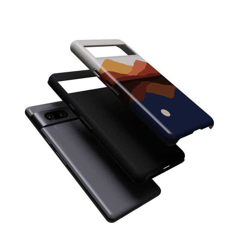Opposites Attract | Day & Night Colorblock Mountains Google Pixel Case Google Pixel Case Casetry 