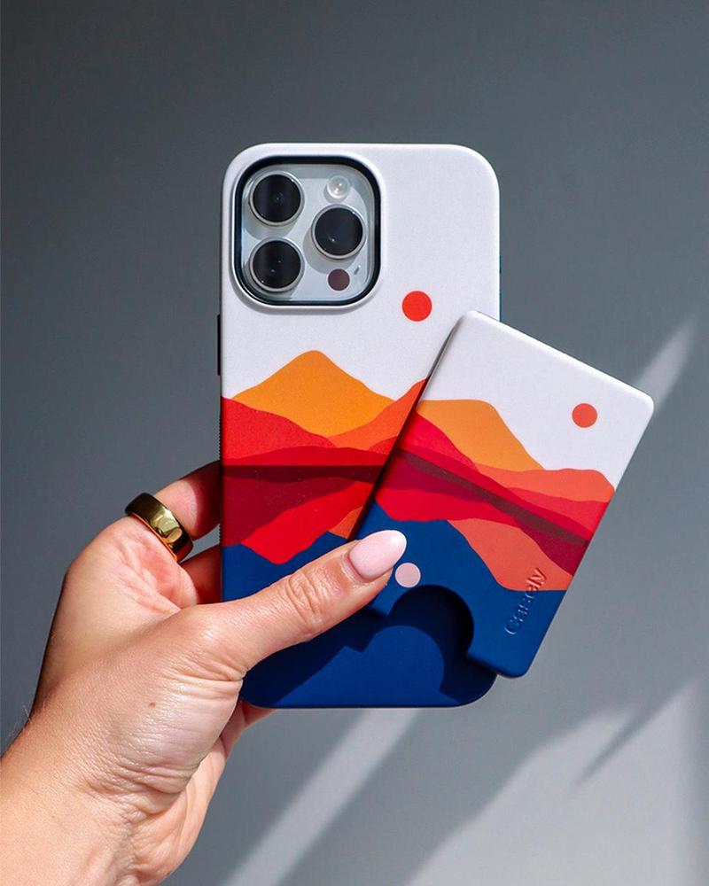 Opposites Attract | Day & Night Colorblock Mountains MagWallet MagWallet get.casely 