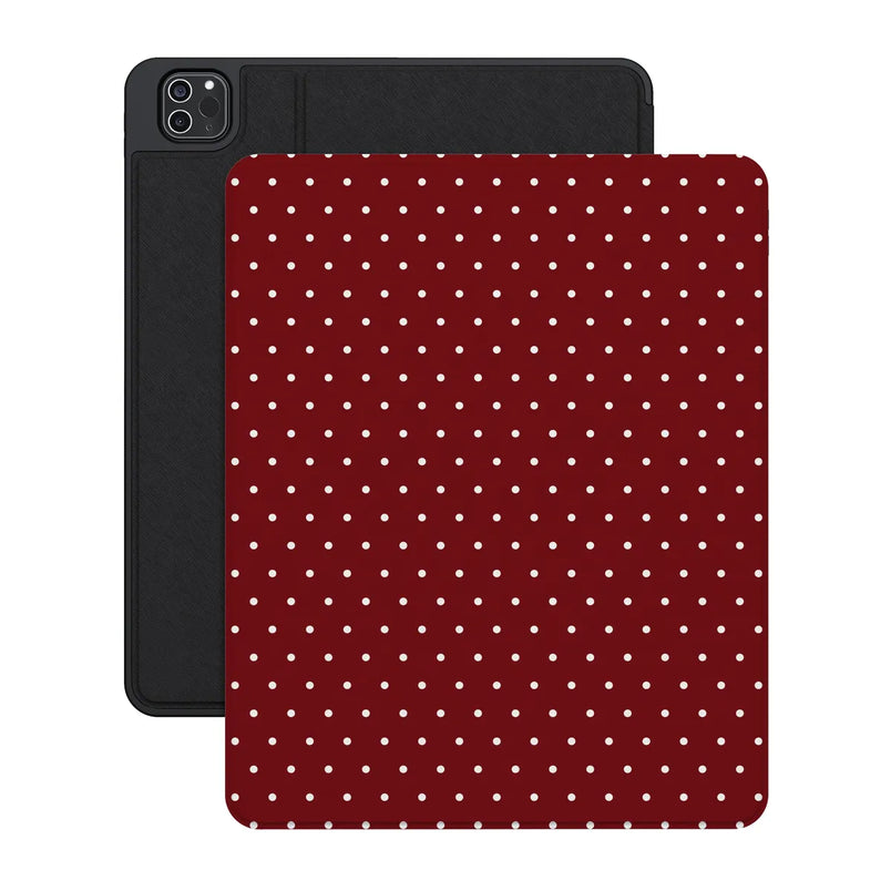 On the Dot | Maroon Polka Dot iPad Case