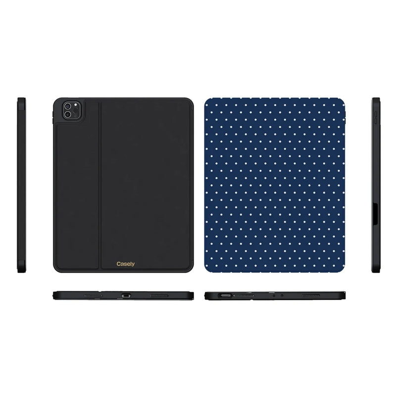 On the Dot | Navy Polka Dot iPad Case