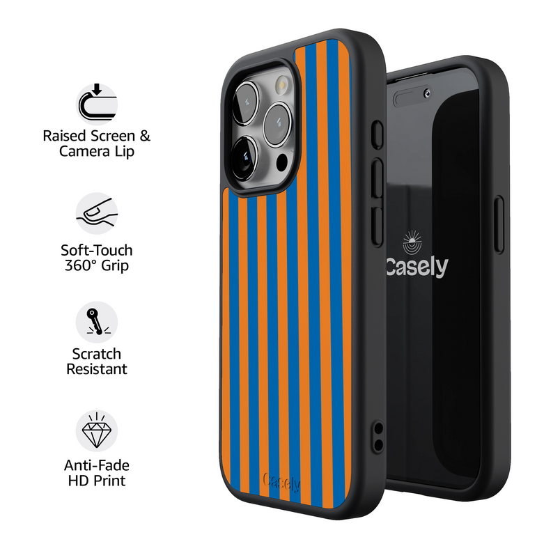 Go New York | Blue & Orange Stripes Case