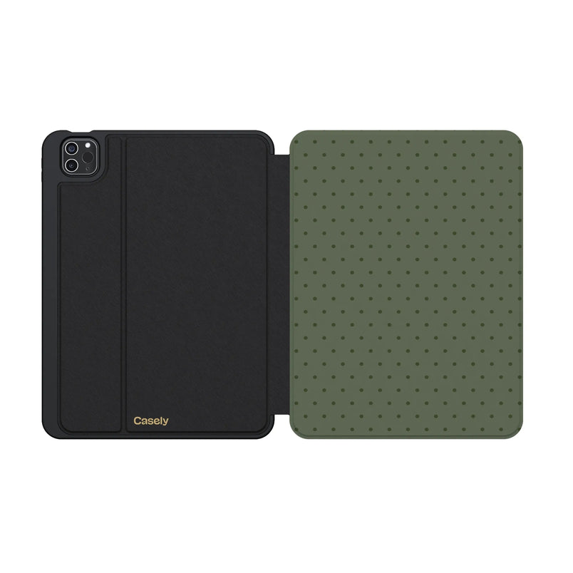 On the Dot | Olive Green Polka Dot iPad Case