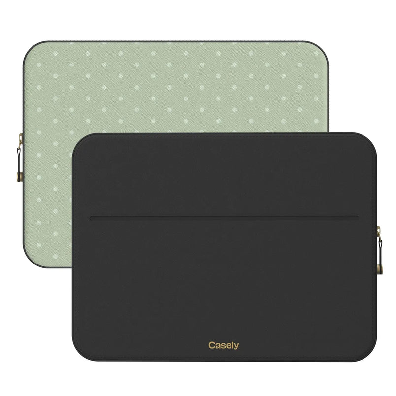 On the Dot | Green Polka Dot Laptop Case