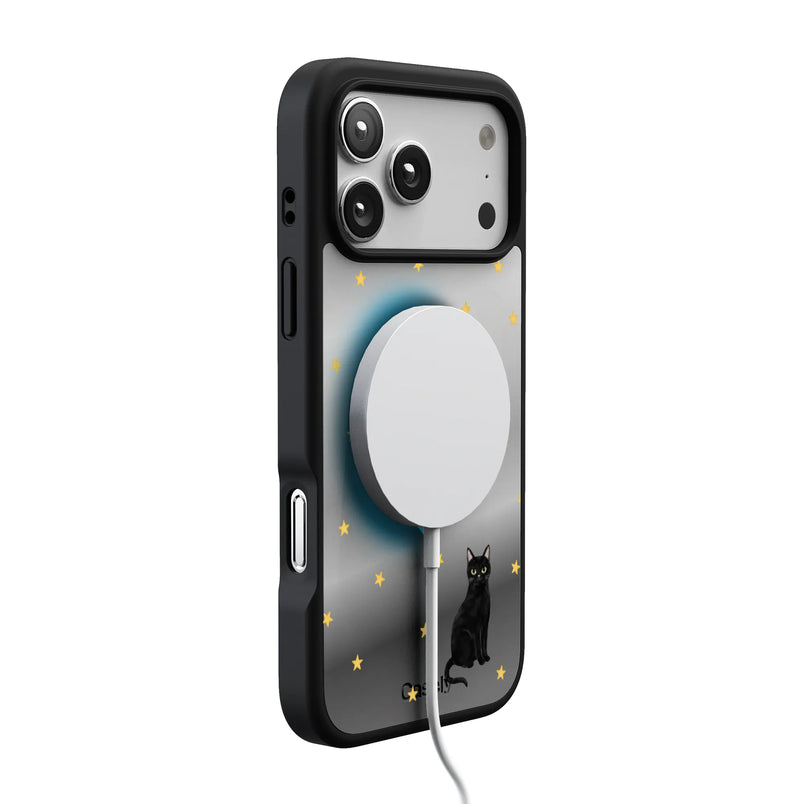 Black Meow-gic | Mirrored Cat Case