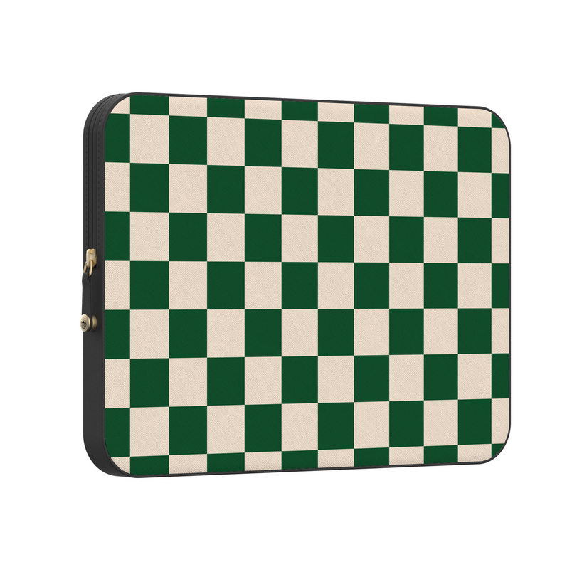 Fit Check | Green Checkerboard Laptop Case