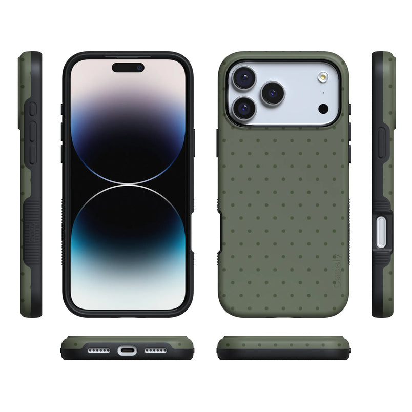 On the Dot | Olive Green Polka Dot Case