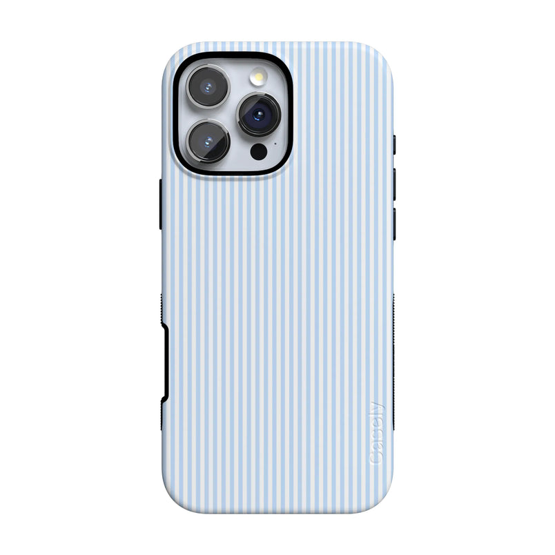 Stripes and the City | Light Blue Pinstripe Case - iPhone 16 Pro