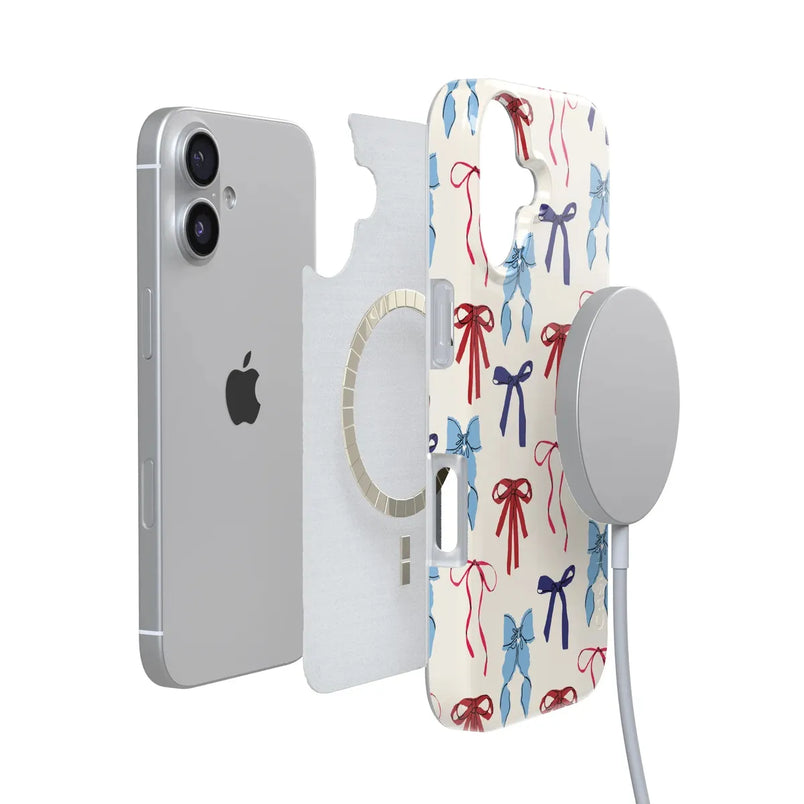 American Girlie | Red White & Blue Bows Case