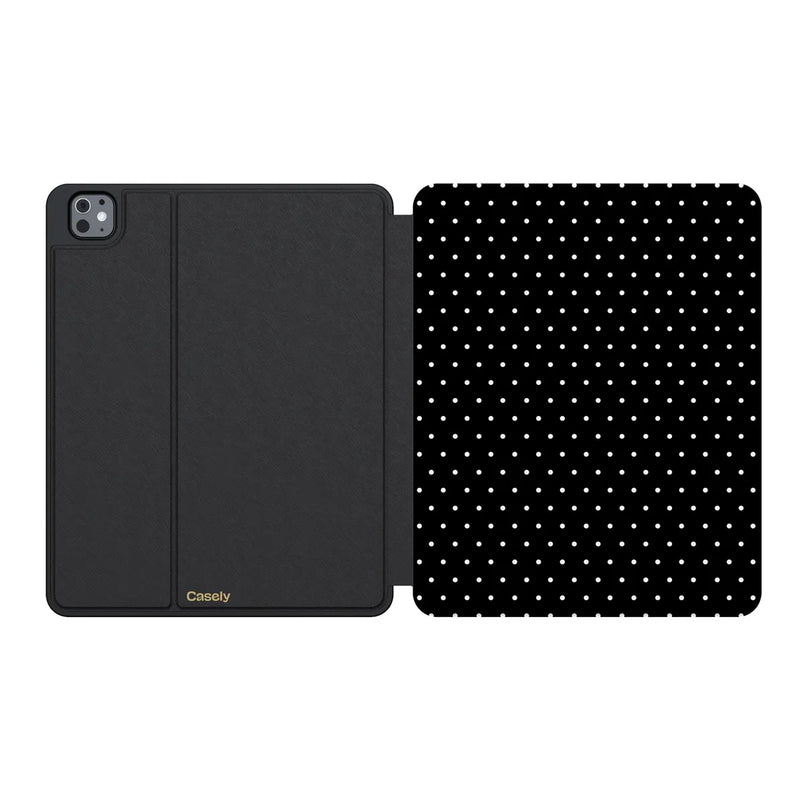 On the Dot | Black Polka Dot iPad Case