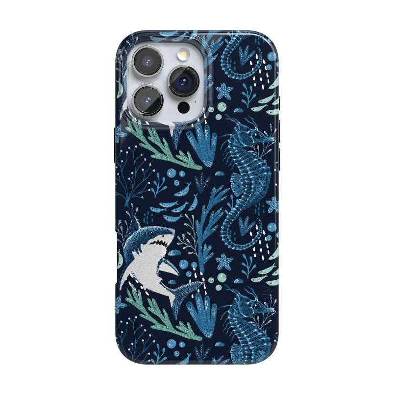 Midnight Reef | Shark Print Case - iPhone 16 Pro