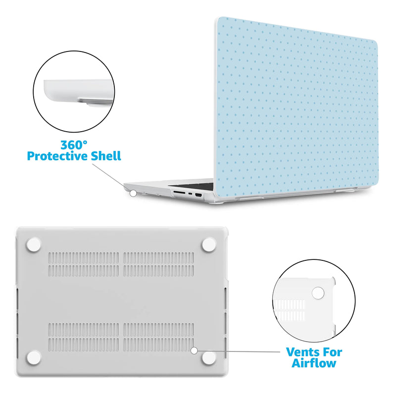 On the Dot | Blue Monochrome Polka Dot Laptop Shell