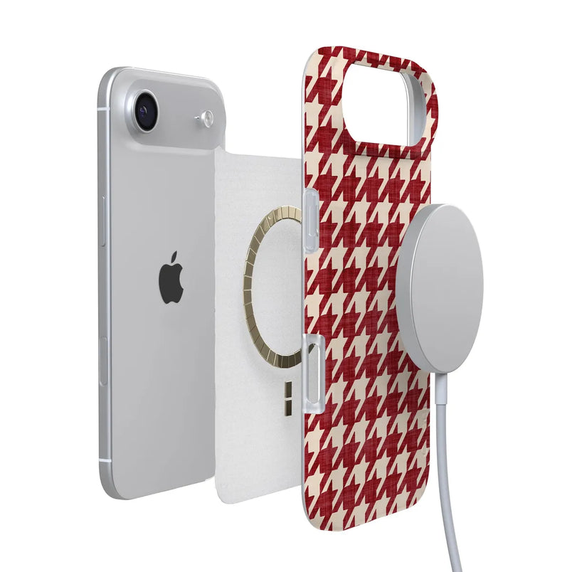 Scarlet Stitch | Red Houndstooth Case