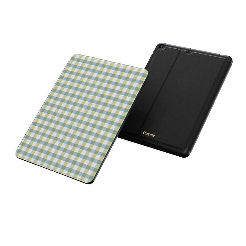 Pastel Picnic | Blue & Green Gingham iPad Case
