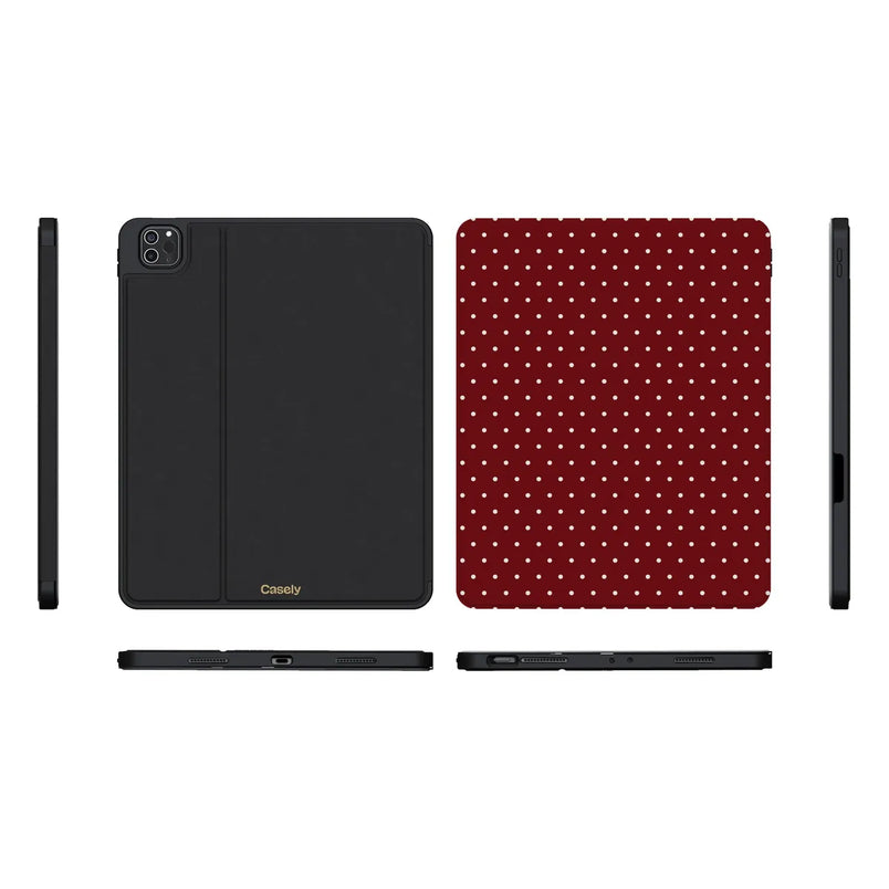 On the Dot | Maroon Polka Dot iPad Case