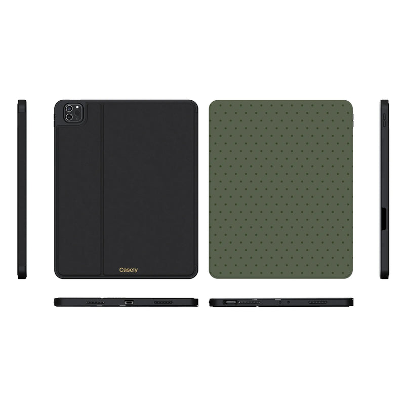 On the Dot | Olive Green Polka Dot iPad Case