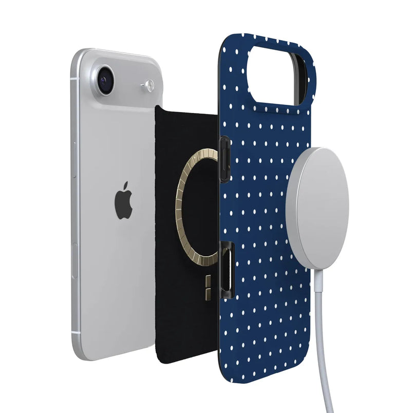 On the Dot | Navy Polka Dot Case