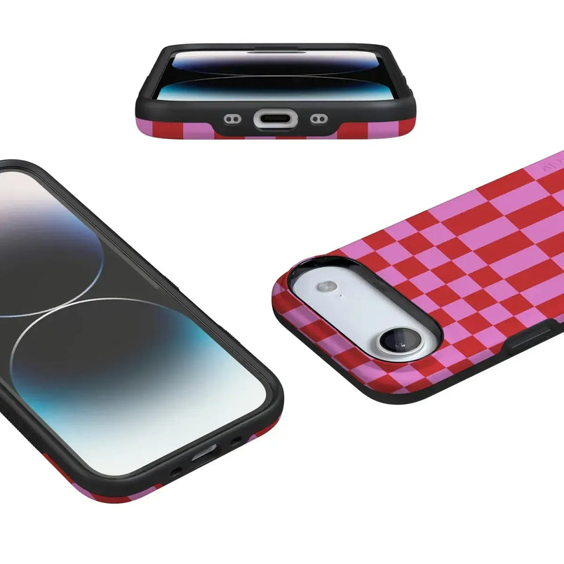 Vibe Check | Pink Checkerboard Case