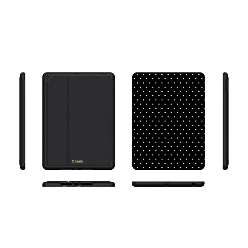 On the Dot | Black Polka Dot iPad Case
