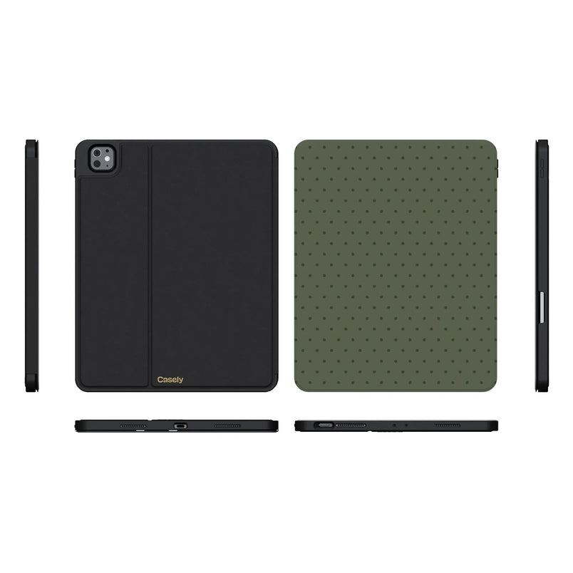 On the Dot | Olive Green Polka Dot iPad Case