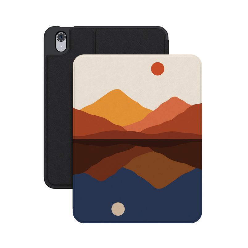 Opposites Attract | Day & Night Colorblock Mountains iPad Case
