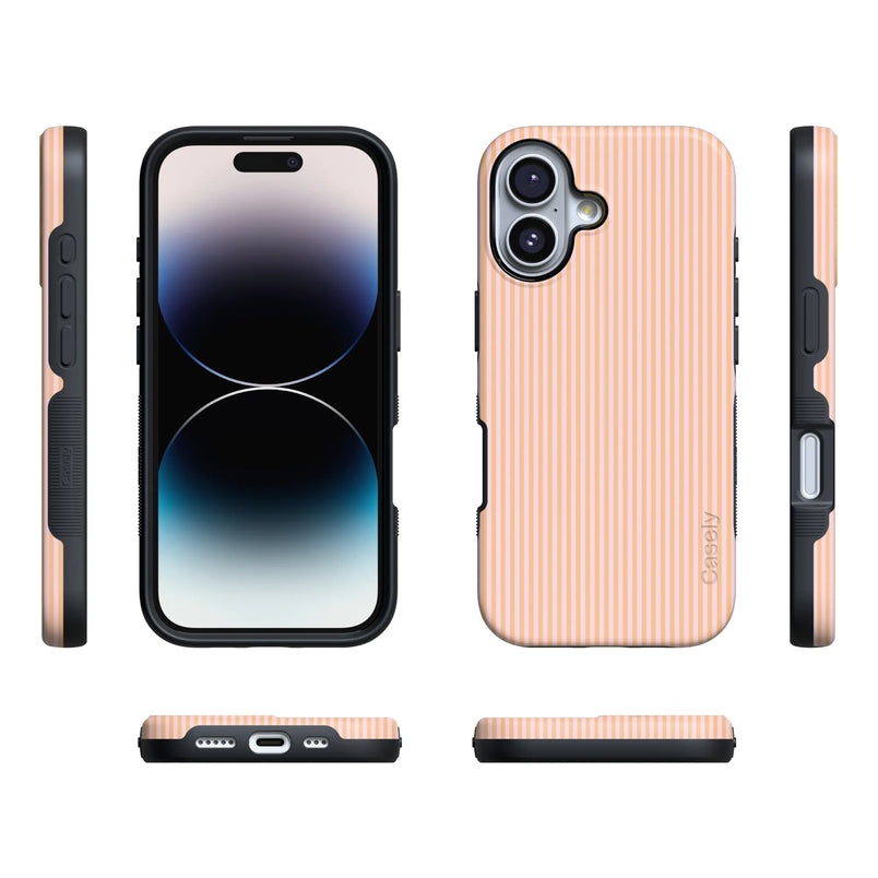 Stripes and the City | Orange & Pink Pinstripe Case