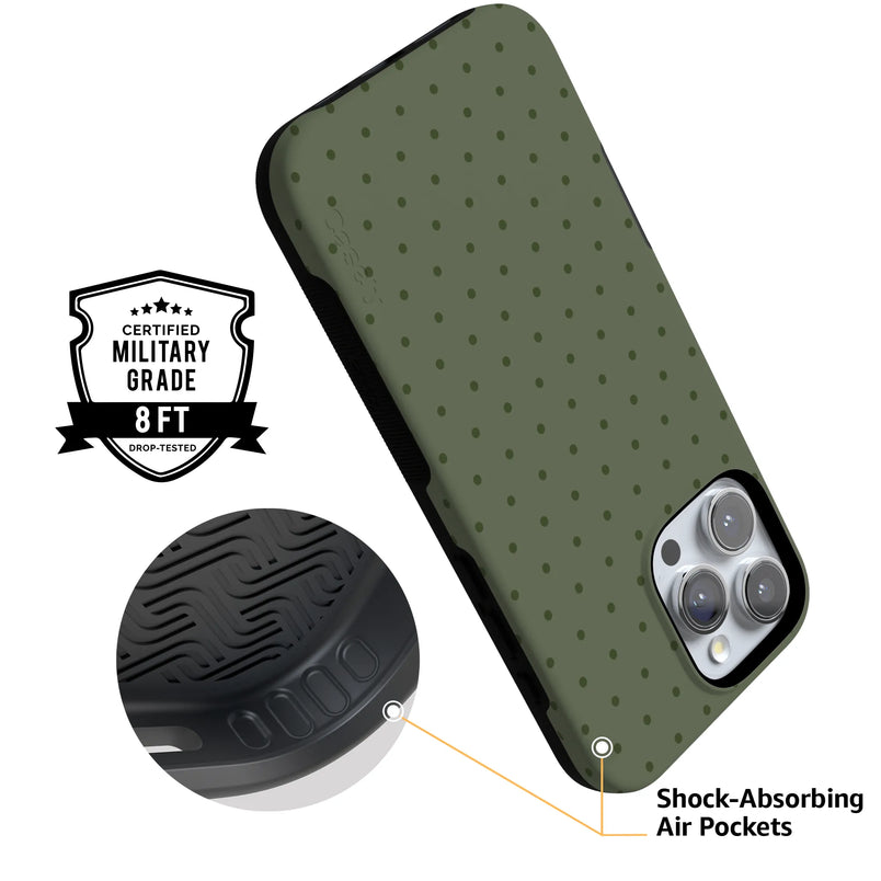 On the Dot | Olive Green Polka Dot Case