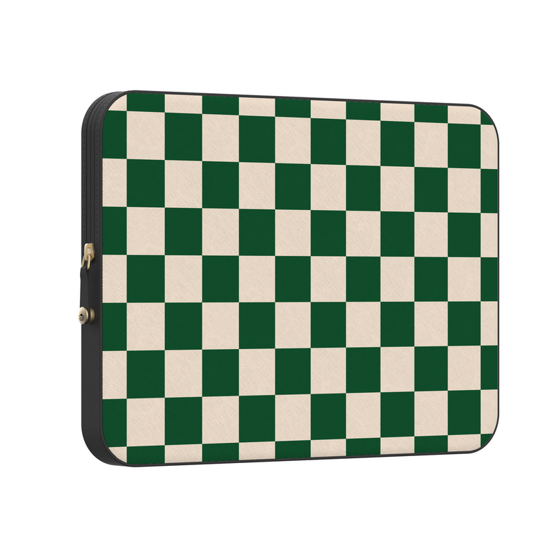 Fit Check | Green Checkerboard Laptop Case