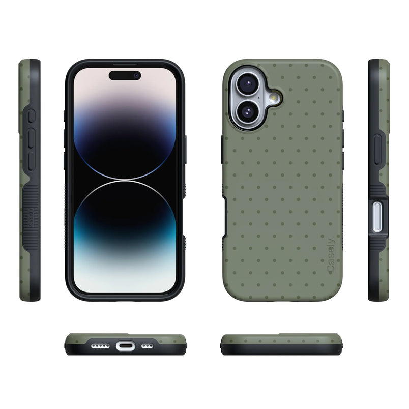 On the Dot | Olive Green Polka Dot Case