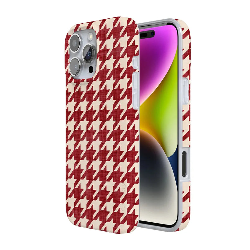 Scarlet Stitch | Red Houndstooth Case