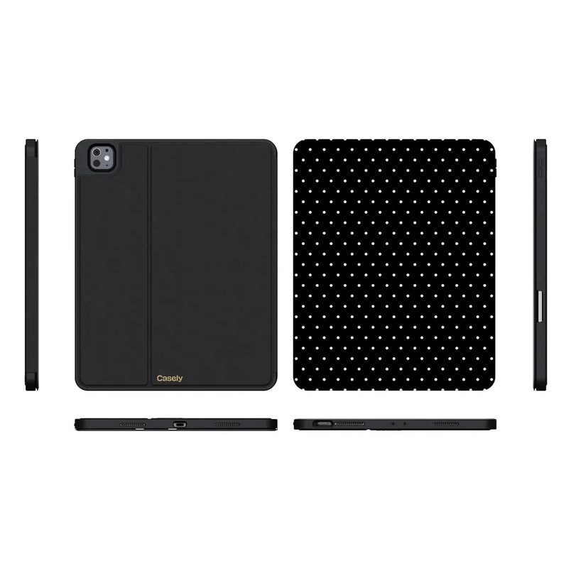 On the Dot | Black Polka Dot iPad Case