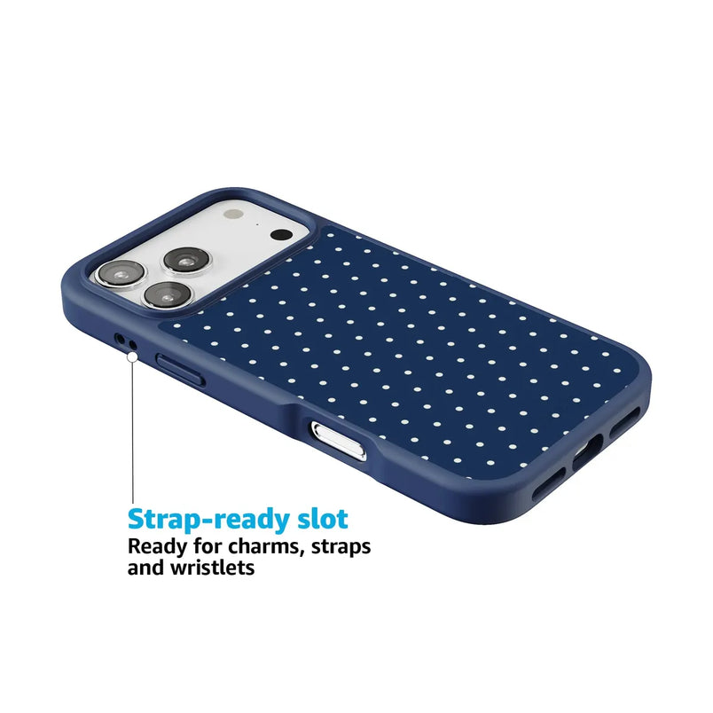 On the Dot | Navy Polka Dot Case