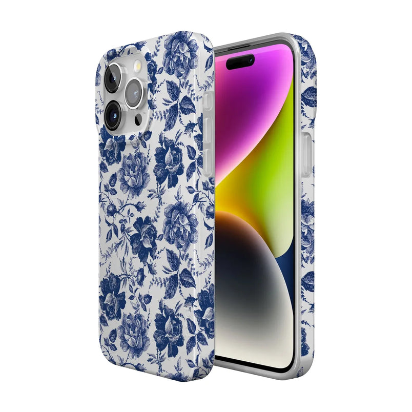 Rose to Fame | Blue & White Rose Floral Case
