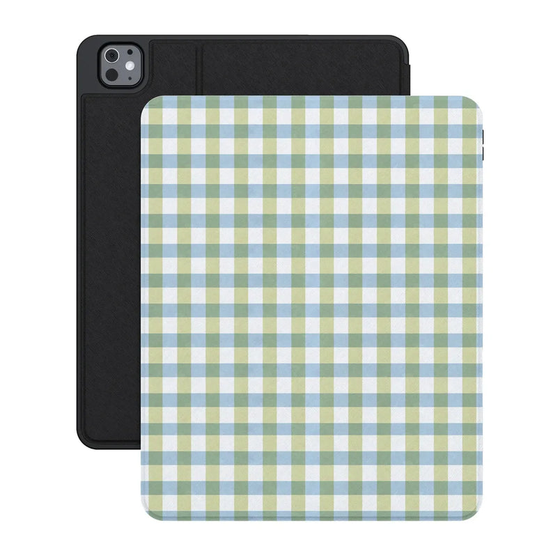 Pastel Picnic | Blue & Green Gingham iPad Case