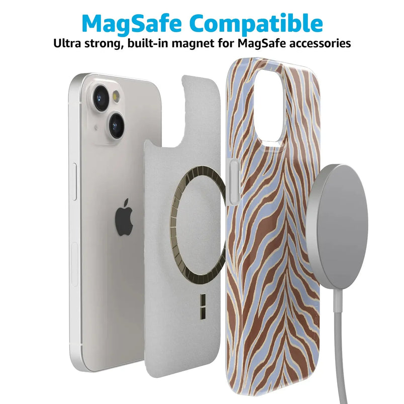Untamed | Brown & Blue Zebra Case