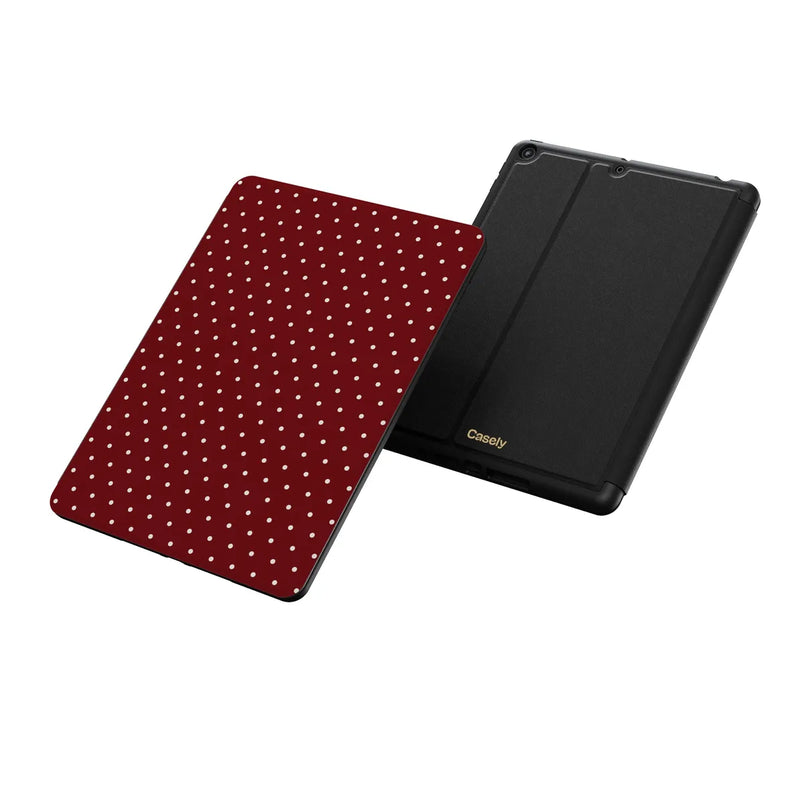 On the Dot | Maroon Polka Dot iPad Case