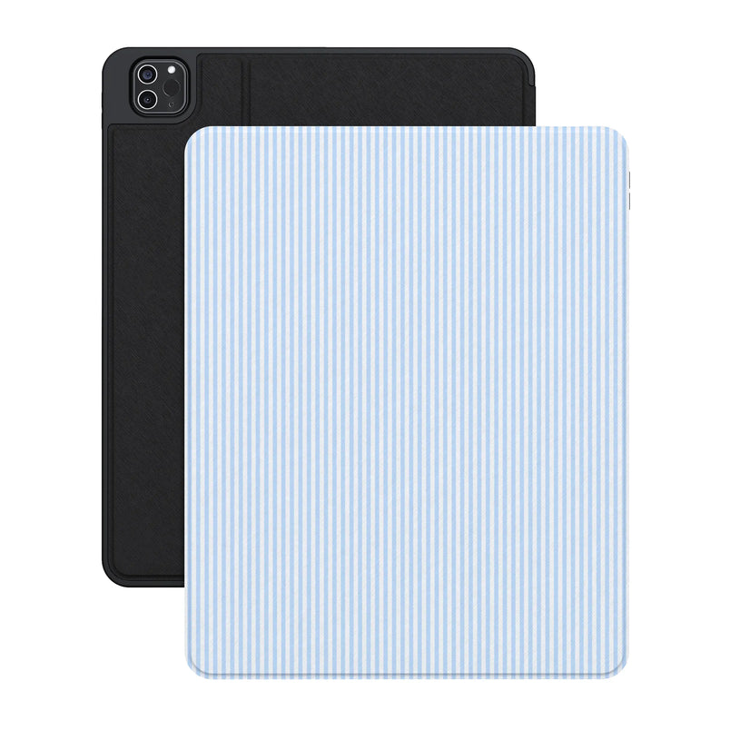 Stripes and the City | Light Blue Pinstripe iPad Case - iPad Pro 12.9" (M2, 2022)