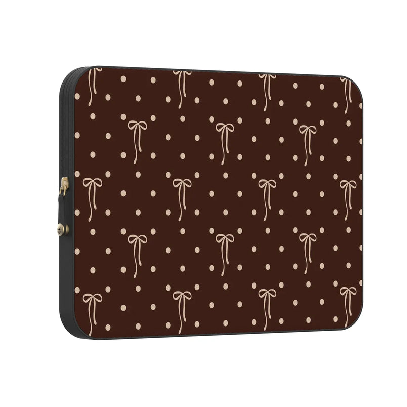 Teddy Bows | Brown Polka Dot Laptop Case