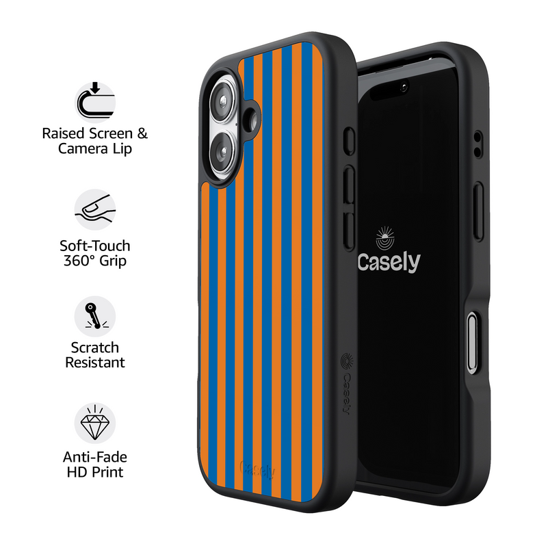 Go New York | Blue & Orange Stripes Case