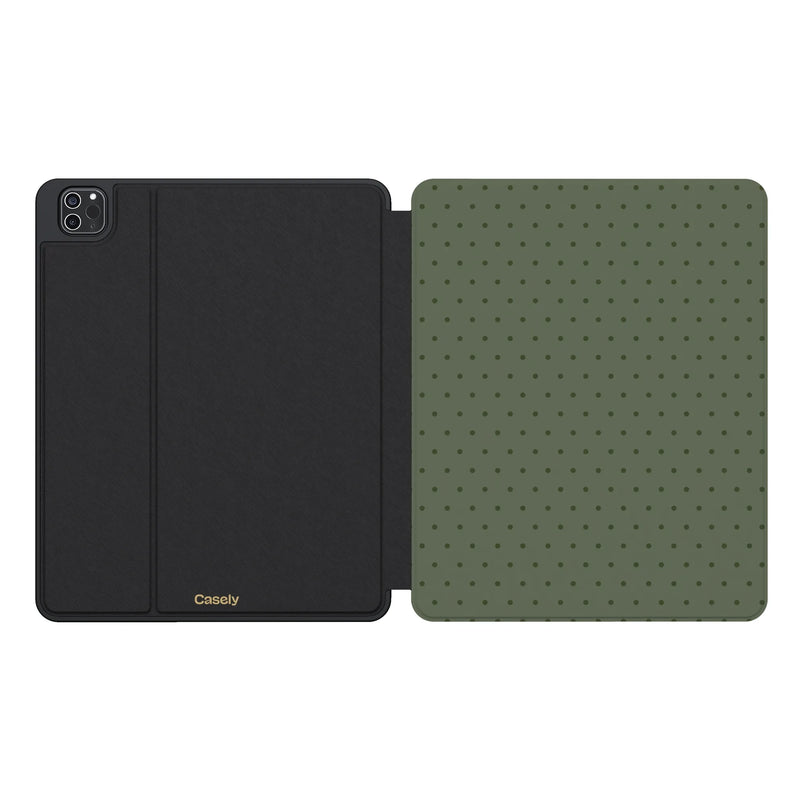 On the Dot | Olive Green Polka Dot iPad Case