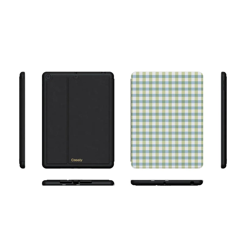 Pastel Picnic | Blue & Green Gingham iPad Case