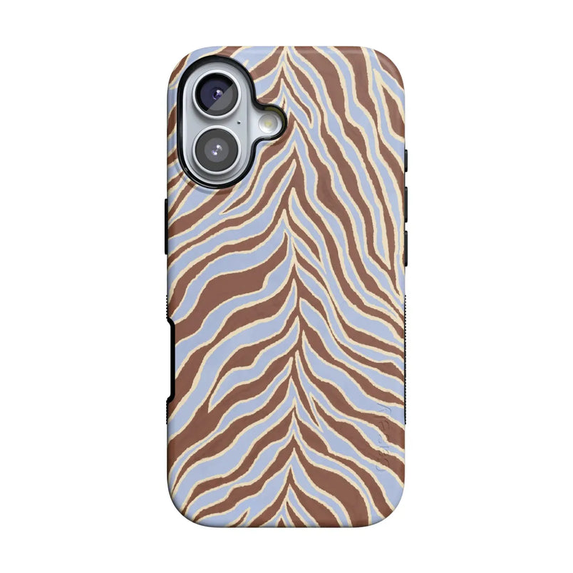 Untamed | Brown & Blue Zebra Case - iPhone 16