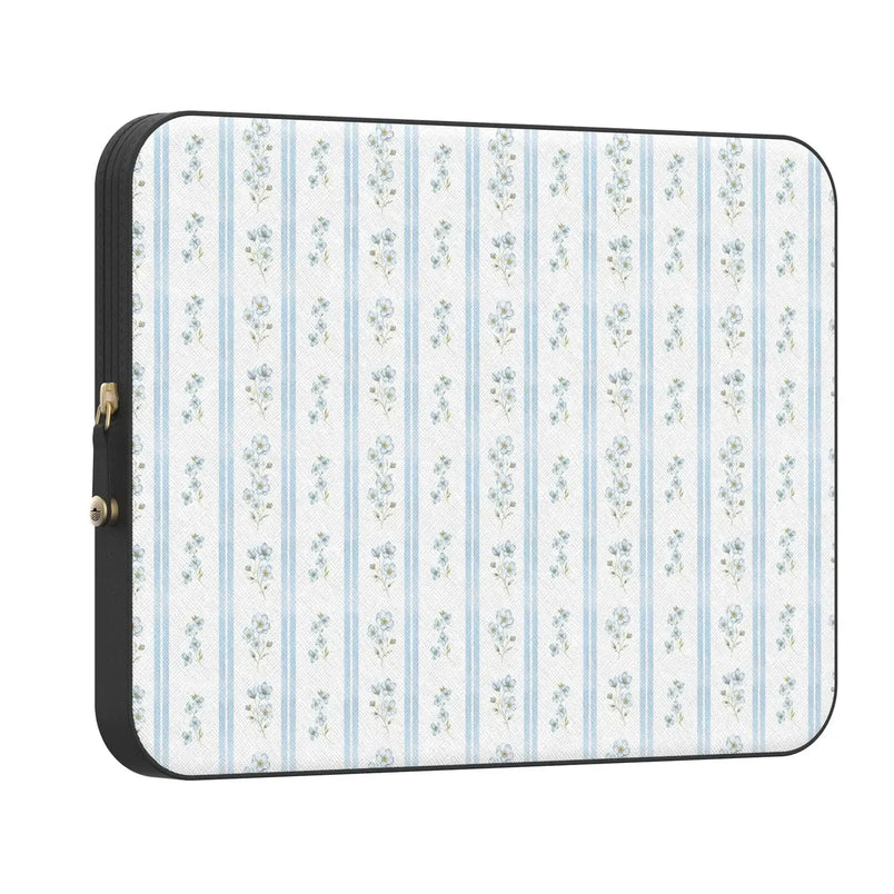 Cottage Stripe | Blue Floral Laptop Case