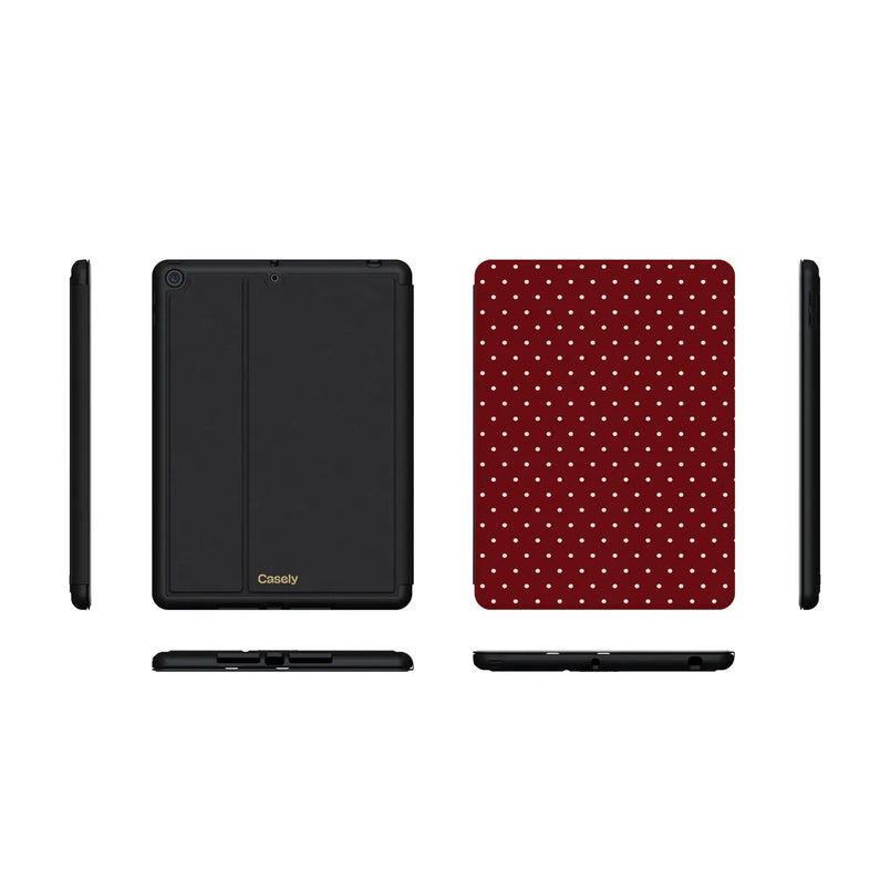 On the Dot | Maroon Polka Dot iPad Case