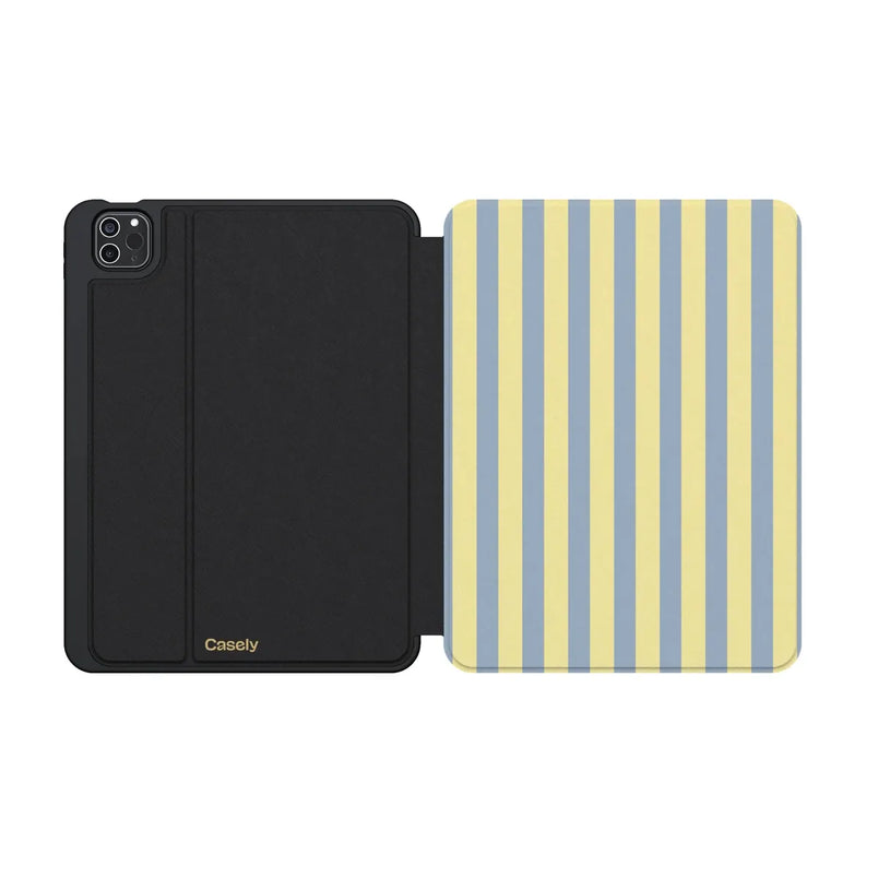 Coastline Stripes | Blue & Yellow iPad Case