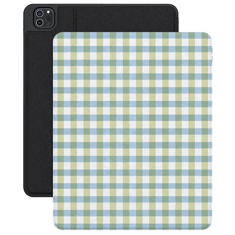 Pastel Picnic | Blue & Green Gingham iPad Case