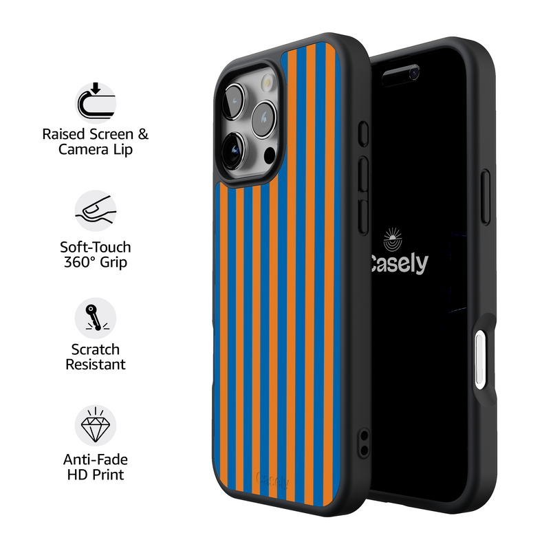Go New York | Blue & Orange Stripes Case