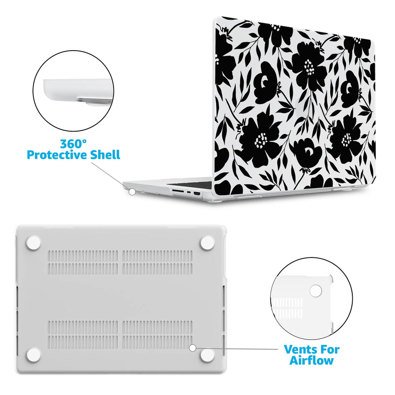 Dark Fantasy | Contrast Floral Laptop Shell