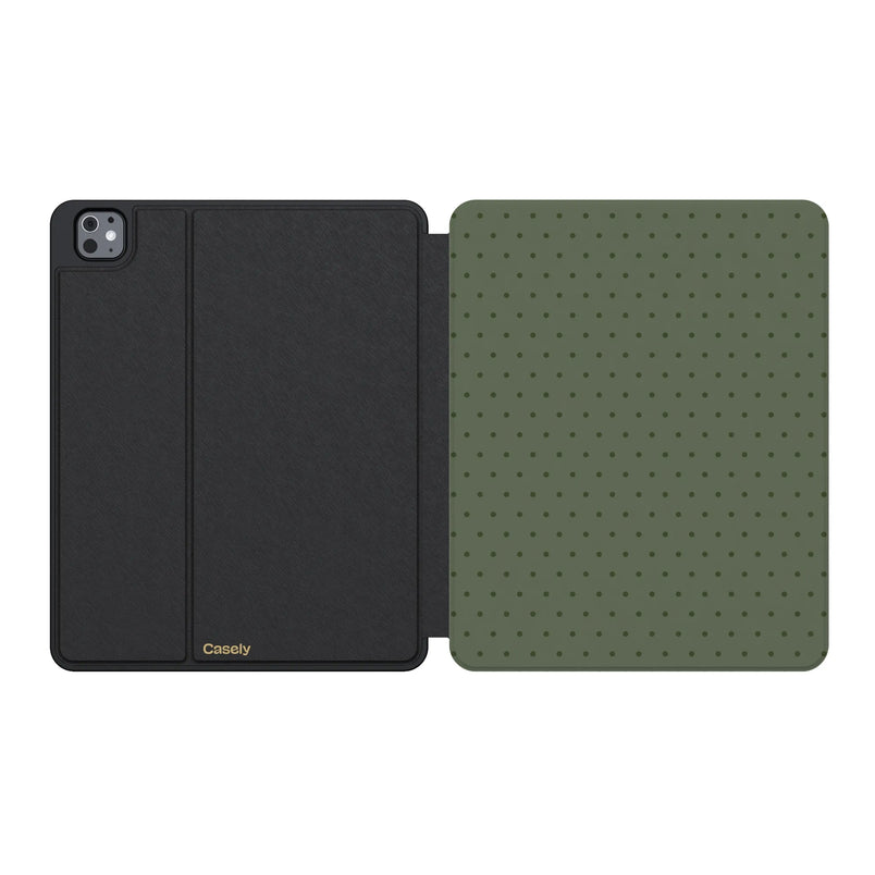 On the Dot | Olive Green Polka Dot iPad Case
