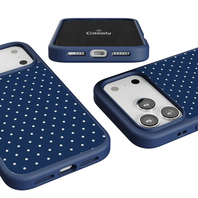 On the Dot | Navy Polka Dot Case