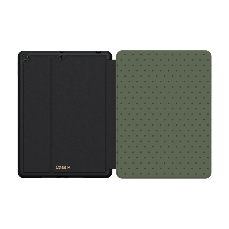 On the Dot | Olive Green Polka Dot iPad Case